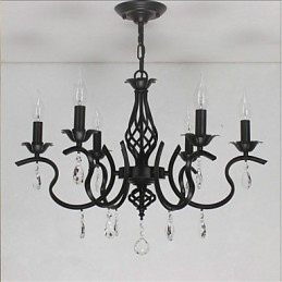 Lampadario classico europeo in cristallo stile candela a 6 luci