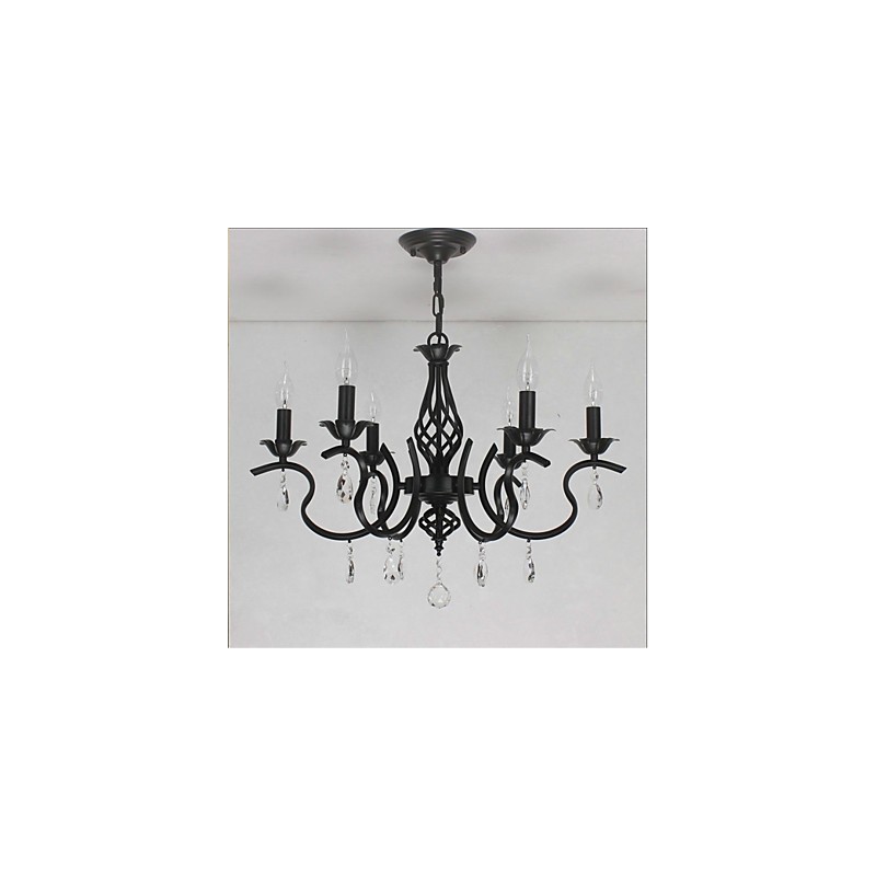 Lampadario classico europeo in cristallo stile candela a 6 luci