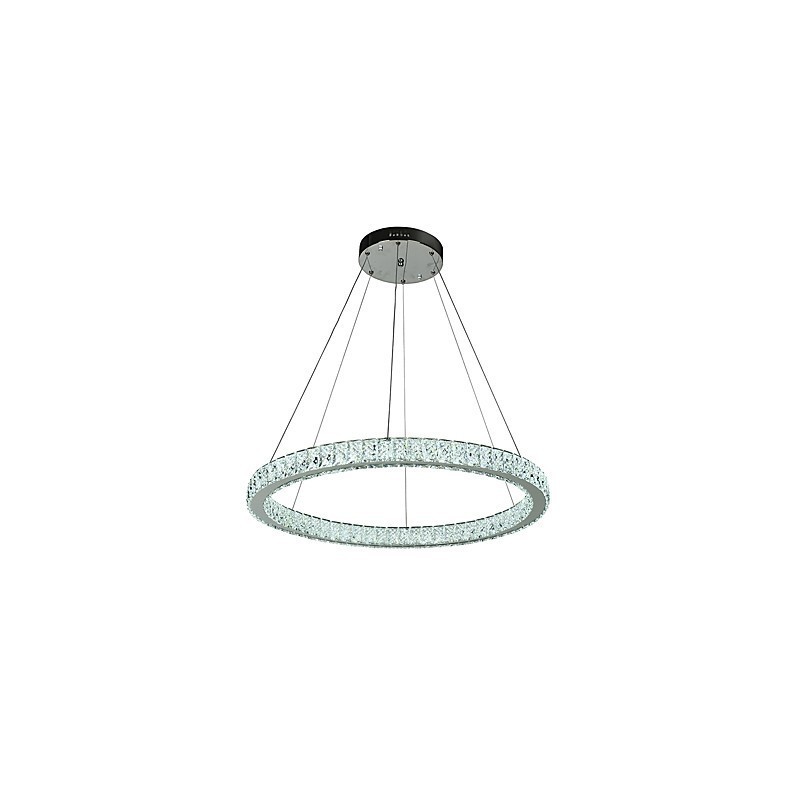Lampada a sospensione ad anello LED dimmerabile 27 W con telecomando, cristallo, 60 cm