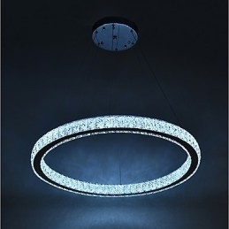 Lampada a sospensione ad anello LED dimmerabile 27 W con telecomando, cristallo, 60 cm