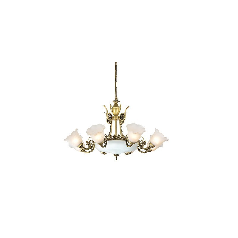 Lampadario classico/tradizionale mini in metallo verniciato a 2 livelli, luce verso l'alto