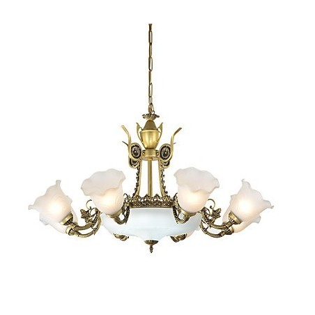 Lampadario classico/tradizionale mini in metallo verniciato a 2 livelli, luce verso l'alto