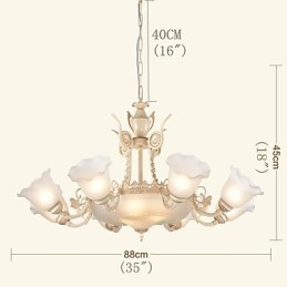 Lampadario classico/tradizionale mini in metallo verniciato a 2 livelli, luce verso l'alto