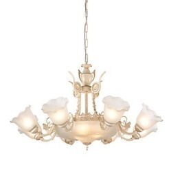 Lampadario classico/tradizionale mini in metallo verniciato a 2 livelli, luce verso l'alto