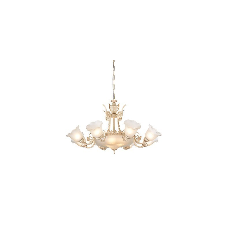 Lampadario classico/tradizionale mini in metallo verniciato a 2 livelli, luce verso l'alto
