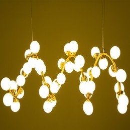 Lampadario artistico moderno contemporaneo in metallo e vetro, LED G4, catena regolabile