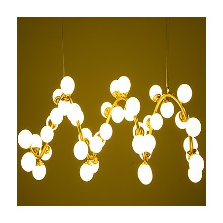 Lampadario artistico moderno contemporaneo in metallo e vetro, LED G4, catena regolabile