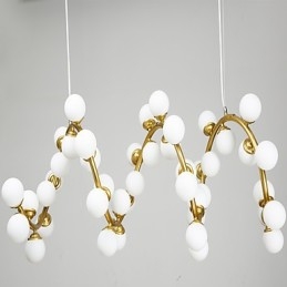 Lampadario artistico moderno contemporaneo in metallo e vetro, LED G4, catena regolabile