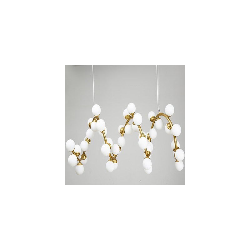 Lampadario artistico moderno contemporaneo in metallo e vetro, LED G4, catena regolabile