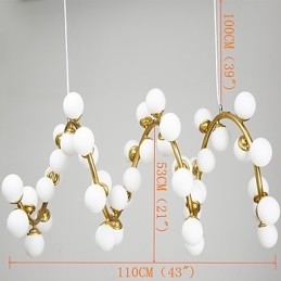 Lampadario artistico moderno contemporaneo in metallo e vetro, LED G4, catena regolabile