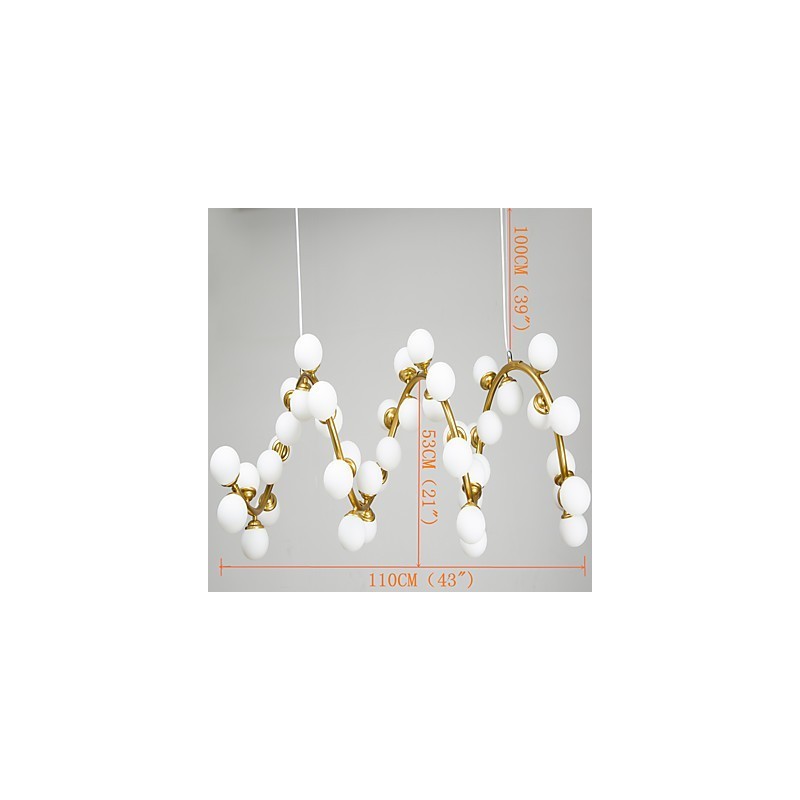 Lampadario artistico moderno contemporaneo in metallo e vetro, LED G4, catena regolabile