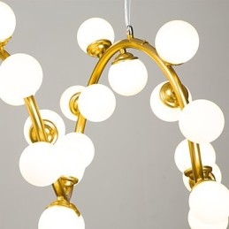 Lampadario artistico moderno contemporaneo in metallo e vetro, LED G4, catena regolabile