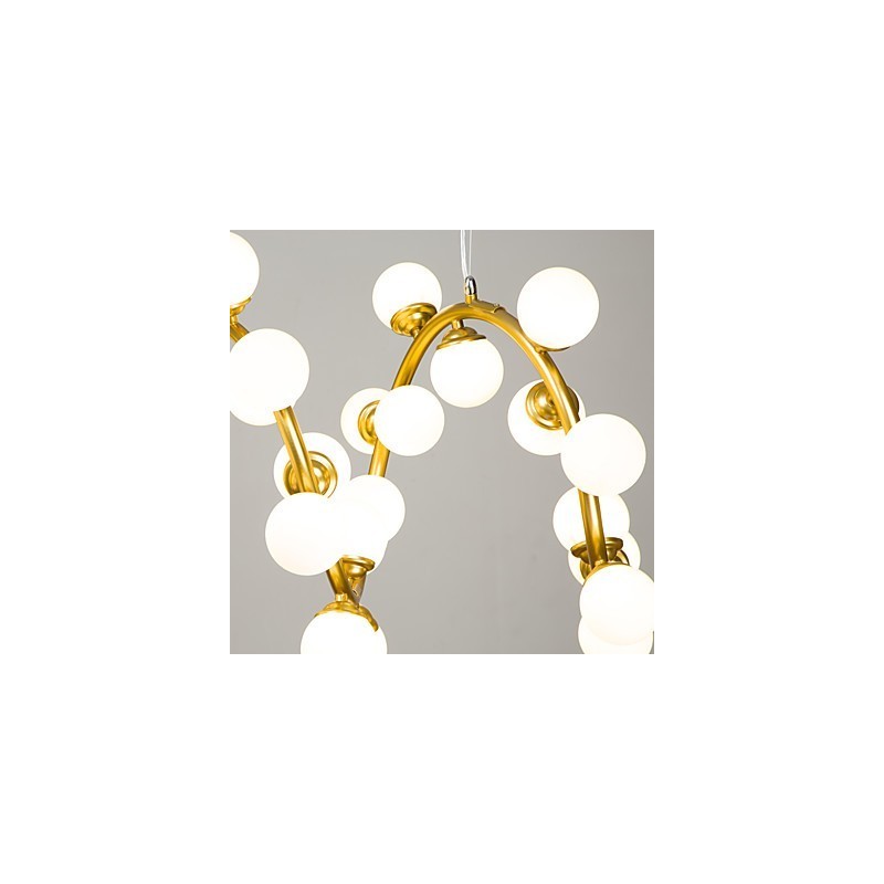 Lampadario artistico moderno contemporaneo in metallo e vetro, LED G4, catena regolabile