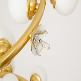 Lampadario artistico moderno contemporaneo in metallo e vetro, LED G4, catena regolabile