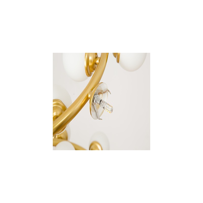 Lampadario artistico moderno contemporaneo in metallo e vetro, LED G4, catena regolabile
