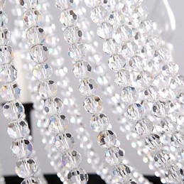 Lampadario moderno a 8 luci in metallo e cristallo, catena regolabile, E12/E14