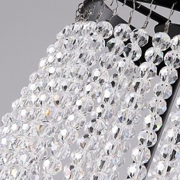 Lampadario moderno a 8 luci in metallo e cristallo, catena regolabile, E12/E14