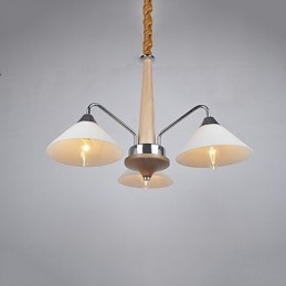 Lampadario country moderno contemporaneo elettroplaccato in legno e bambù