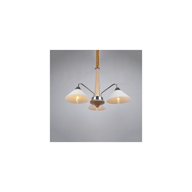 Lampadario country moderno contemporaneo elettroplaccato in legno e bambù
