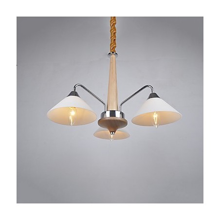 Lampadario country moderno contemporaneo elettroplaccato in legno e bambù