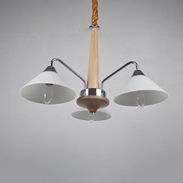 Lampadario country moderno contemporaneo elettroplaccato in legno e bambù