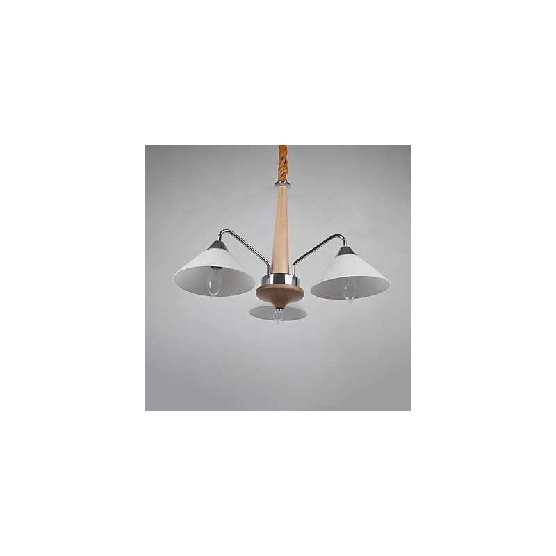 Lampadario country moderno contemporaneo elettroplaccato in legno e bambù