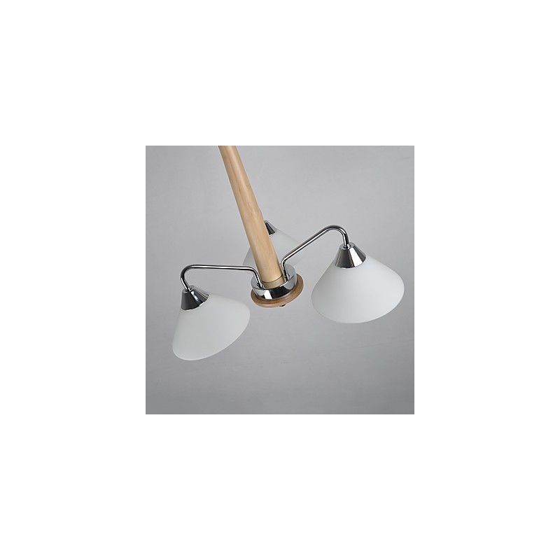 Lampadario country moderno contemporaneo elettroplaccato in legno e bambù