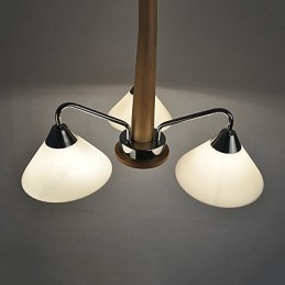 Lampadario country moderno contemporaneo elettroplaccato in legno e bambù