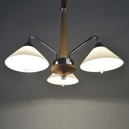 Lampadario country moderno contemporaneo elettroplaccato in legno e bambù