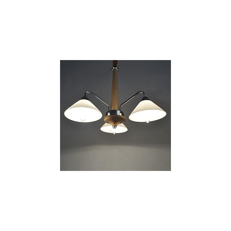 Lampadario country moderno contemporaneo elettroplaccato in legno e bambù