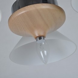 Lampadario country moderno contemporaneo elettroplaccato in legno e bambù