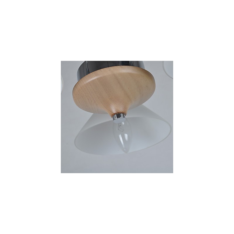 Lampadario country moderno contemporaneo elettroplaccato in legno e bambù