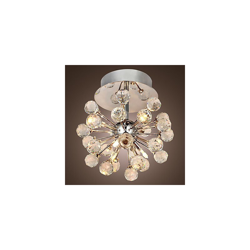 Lampadario a filo moderno in cristallo stile mini metallo cromato 8 lampadine G4