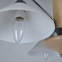 Lampadario country moderno contemporaneo elettroplaccato in legno e bambù