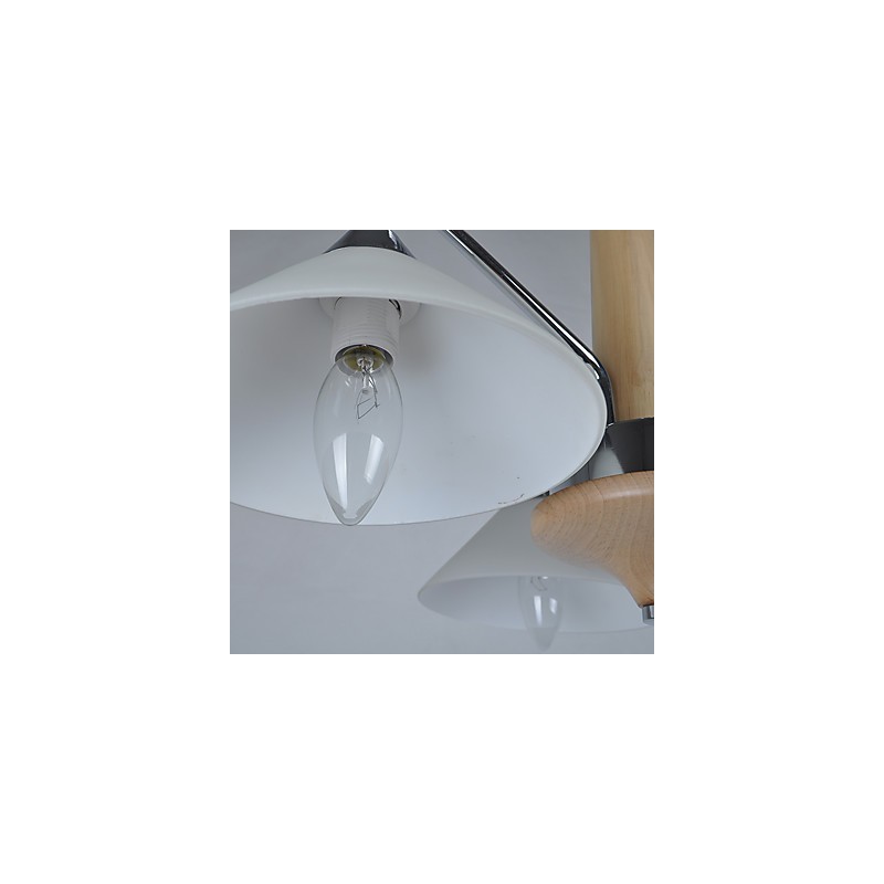 Lampadario country moderno contemporaneo elettroplaccato in legno e bambù