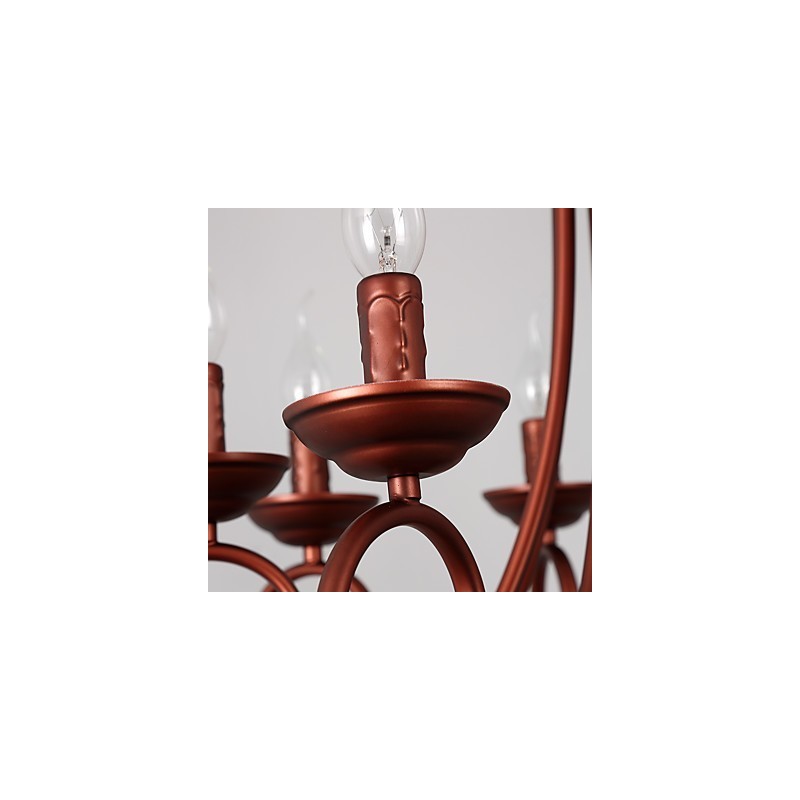 Lampadario moderno a 8 luci in cristallo e metallo, finitura dipinta, stile rustico/vintage/country