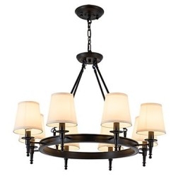 Lampadario a 8 luci in tessuto dipinto, stile moderno, classico e rustico