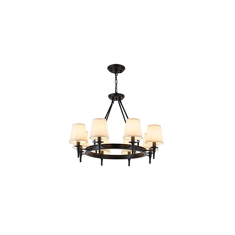 Lampadario a 8 luci in tessuto dipinto, stile moderno, classico e rustico