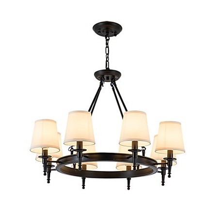 Lampadario a 8 luci in tessuto dipinto, stile moderno, classico e rustico