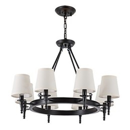 Lampadario a 8 luci in tessuto dipinto, stile moderno, classico e rustico