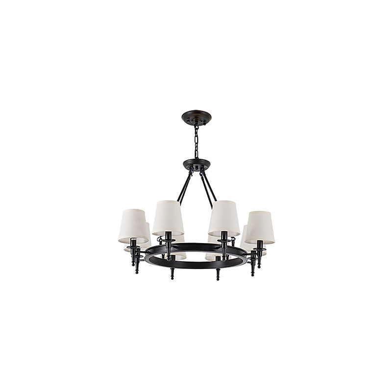 Lampadario a 8 luci in tessuto dipinto, stile moderno, classico e rustico