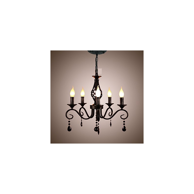 Lampadario classico in cristallo a 5 luci stile candela