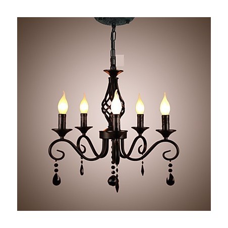 Lampadario classico in cristallo a 5 luci stile candela