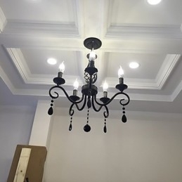 Lampadario classico in cristallo a 5 luci stile candela