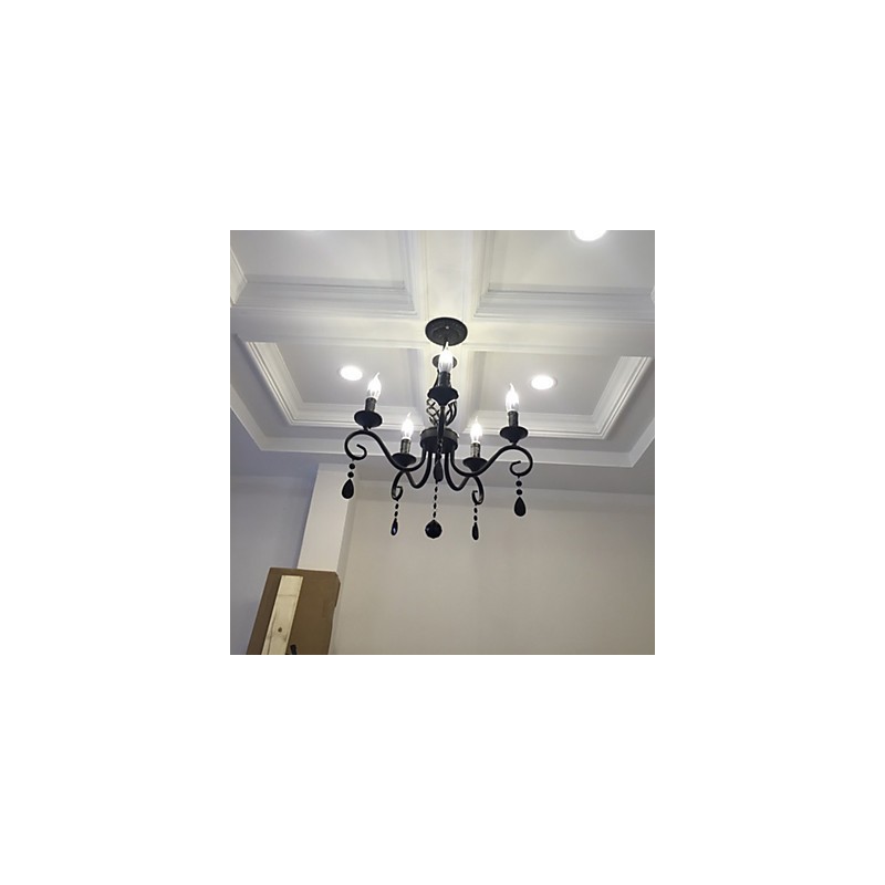 Lampadario classico in cristallo a 5 luci stile candela