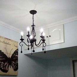 Lampadario classico in cristallo a 5 luci stile candela