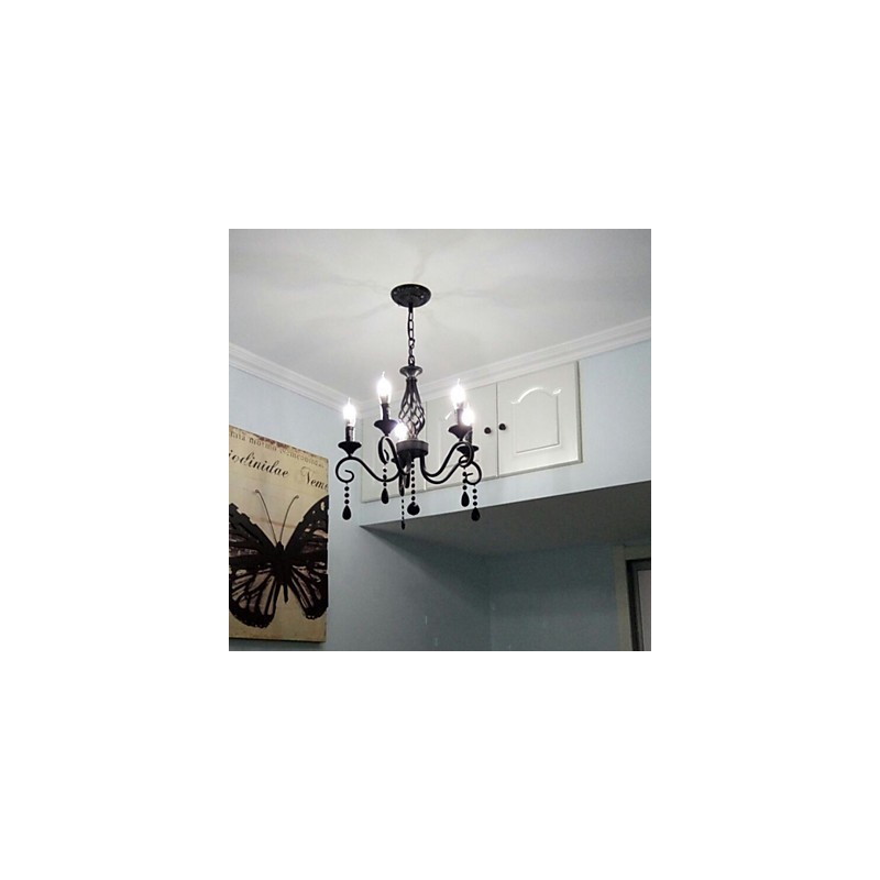 Lampadario classico in cristallo a 5 luci stile candela