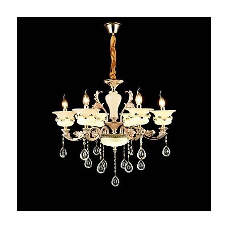 Lampadario classico in lega di zinco con 6 luci mini cristallo