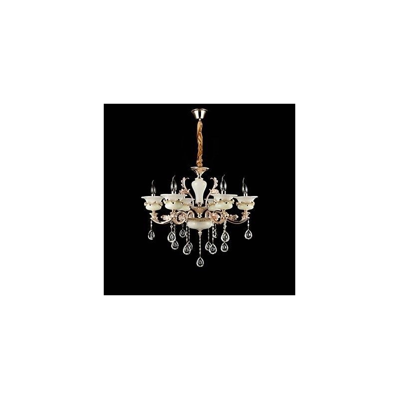Lampadario classico in lega di zinco con 6 luci mini cristallo