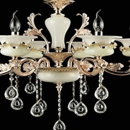 Lampadario classico in lega di zinco con 6 luci mini cristallo